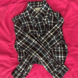 Cropped multicolored flannel